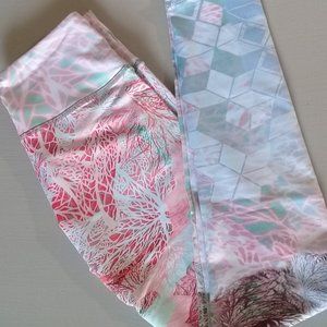 NEW! Colorful pink forest workout pant size L